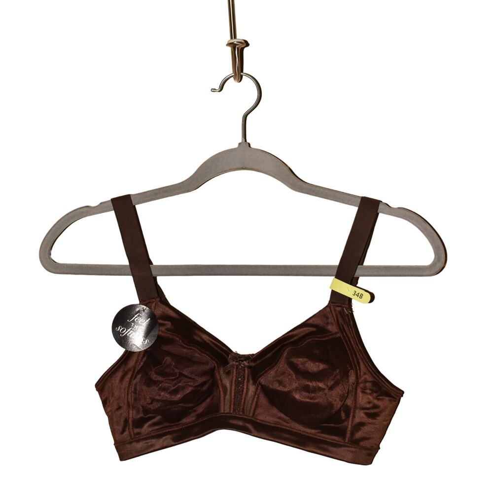 BALI NEW $44 Double Support Soft Touch Back‎ Smoothing Wirefree Bra Brown 34B